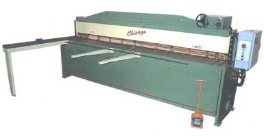 10 gauge x 8 foot or 10 foot capacity hydraulic shear with digital readout back gauge.