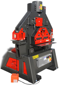 New 120 Ton Edwards ironworker with 24 inch wide plate shear and spare hydraulic powered tooling station 