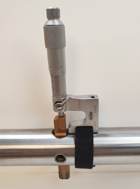 Photo shows how you can adjust the boring tool with the Micrometer Cutter Positioner