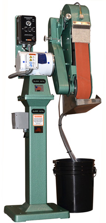 BURR KING Model 960-251 2.5 x 60 Two Wheel Wet Belt Grinder