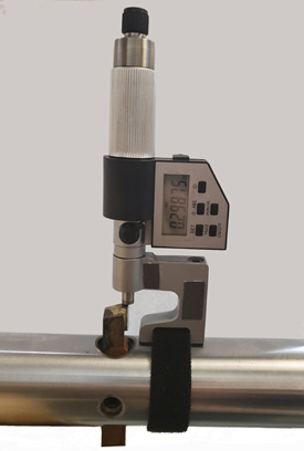 Photo shows how you can adjust the boring tool with the Digital Cutter Positioner
